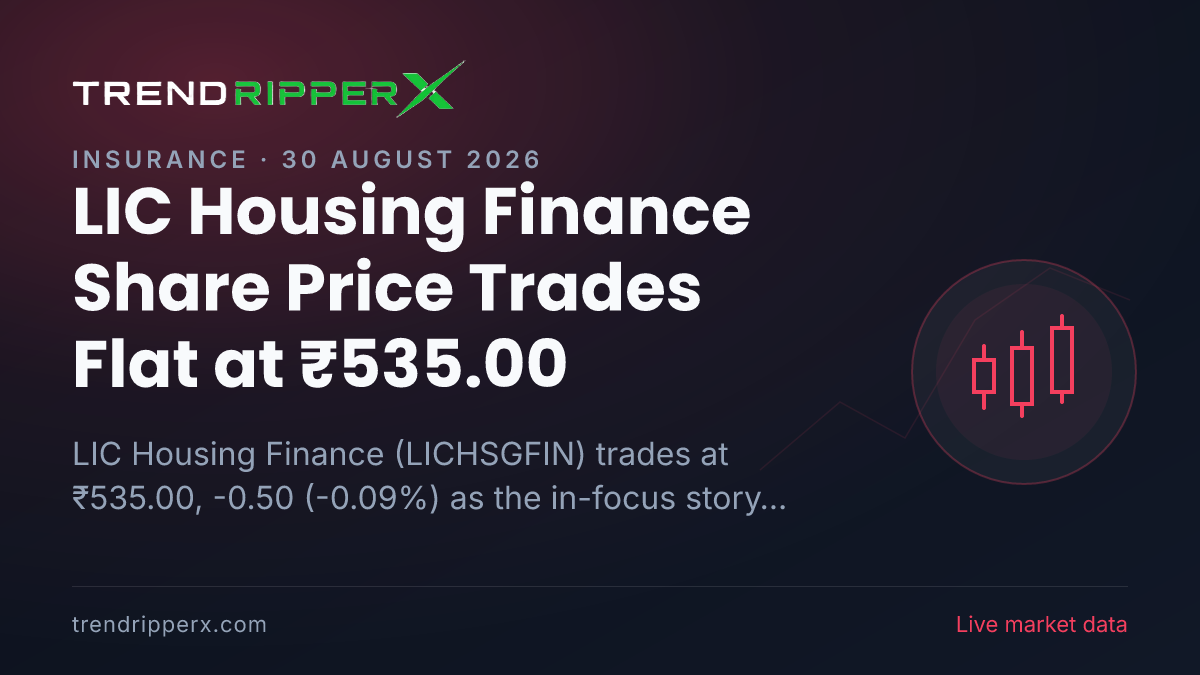 LIC Housing Finance Share Price Trades Flat at ₹535.00: What Is Driving LICHSGFIN Today, and the Levels That Matter