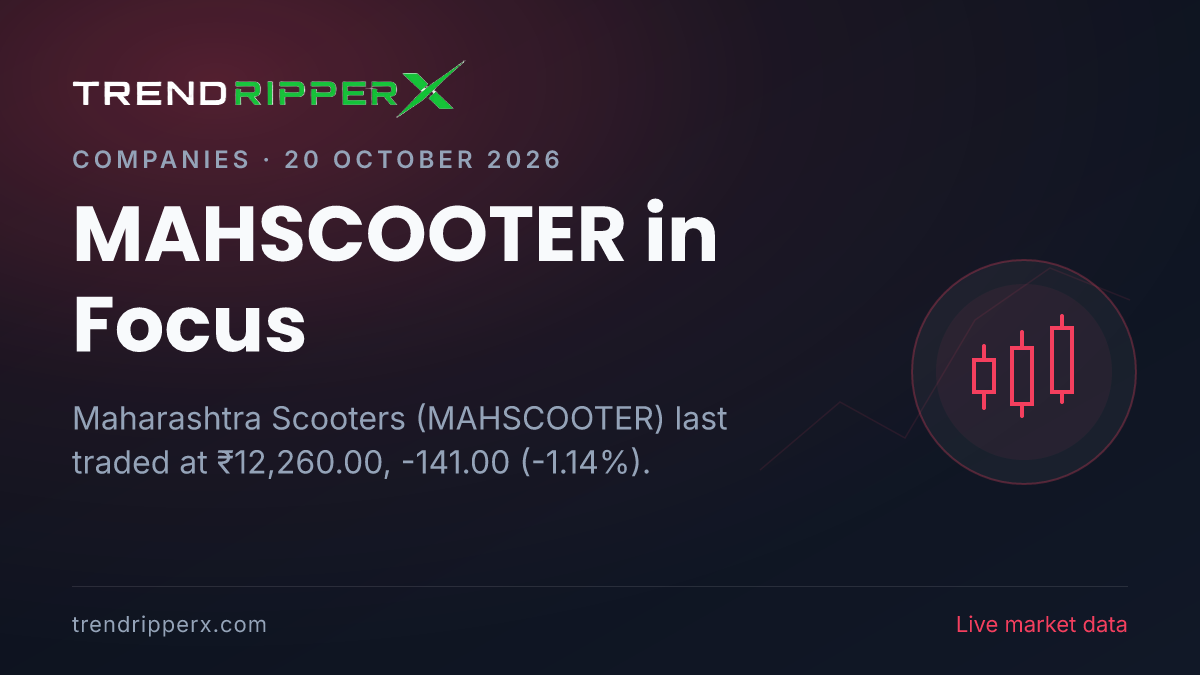 MAHSCOOTER in Focus: Maharashtra Scooters Share Price Closed Lower at ₹12,260.00 in the News Today