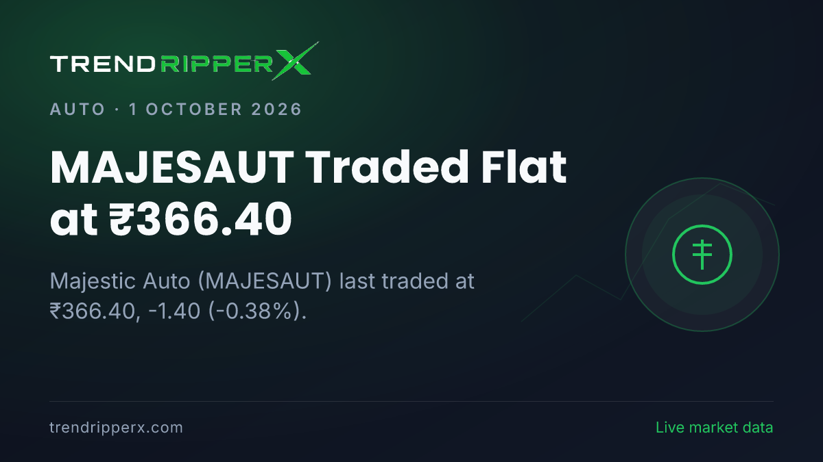 MAJESAUT Traded Flat at ₹366.40: Inside the Corporate Action Story Moving Majestic Auto Shares