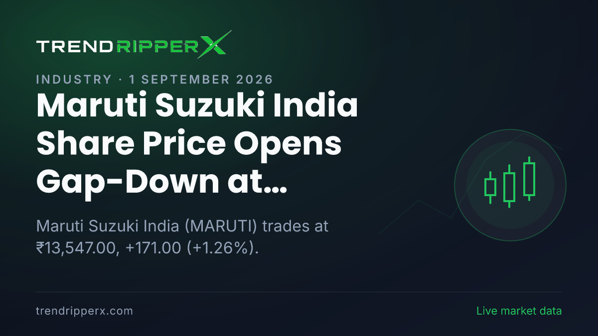 Maruti Suzuki India Share Price Opens Gap-Down at ₹13,375.00 Today — Volumes, 52-Week Range and What to Watch Next