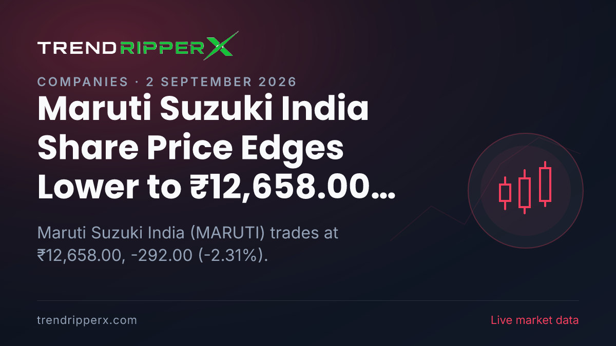 Maruti Suzuki India Share Price Edges Lower to ₹12,658.00 Today — Volumes, 52-Week Range and What to Watch Next
