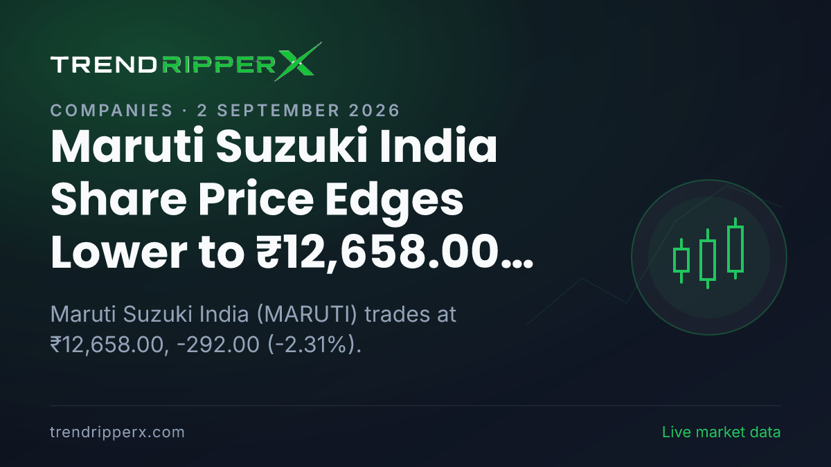Maruti Suzuki India Share Price Edges Lower to ₹12,658.00 Today — Volumes, 52-Week Range and What to Watch Next