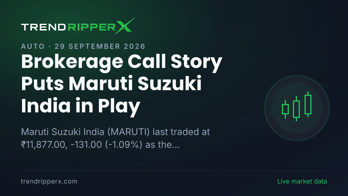 Brokerage Call Story Puts Maruti Suzuki India in Play: Share Price Slipped to 52-Week Low, and Here Is the Arithmetic