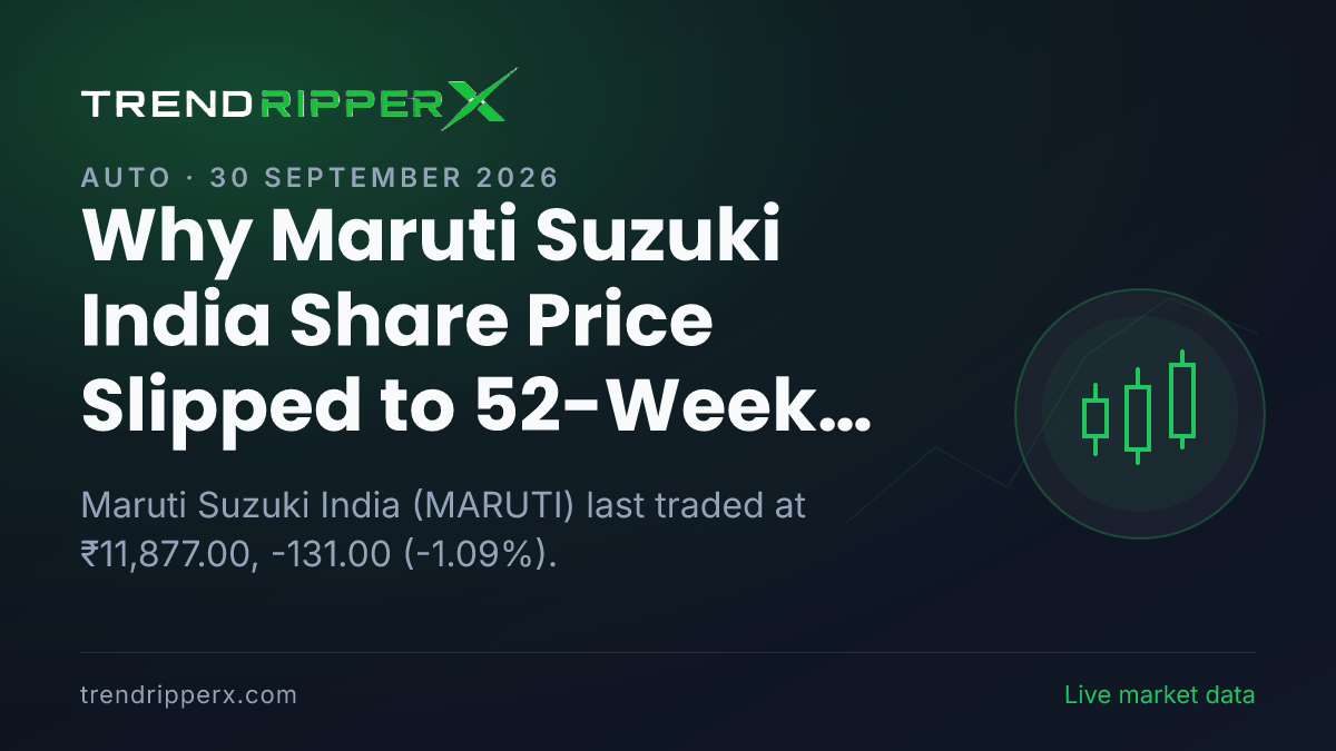 Why Maruti Suzuki India Share Price Slipped to 52-Week Low In Tuesday's Session: the Brokerage Call Trigger, Explained