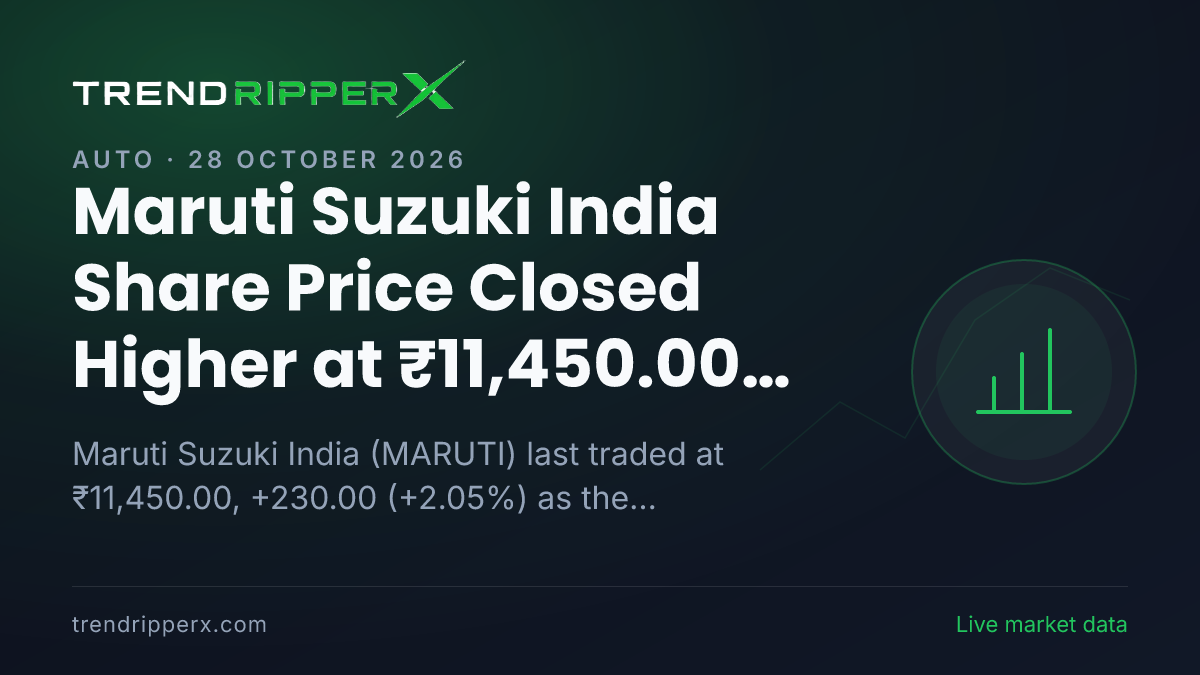 Maruti Suzuki India Share Price Closed Higher at ₹11,450.00 on Quarterly Results News — What It Means for Investors