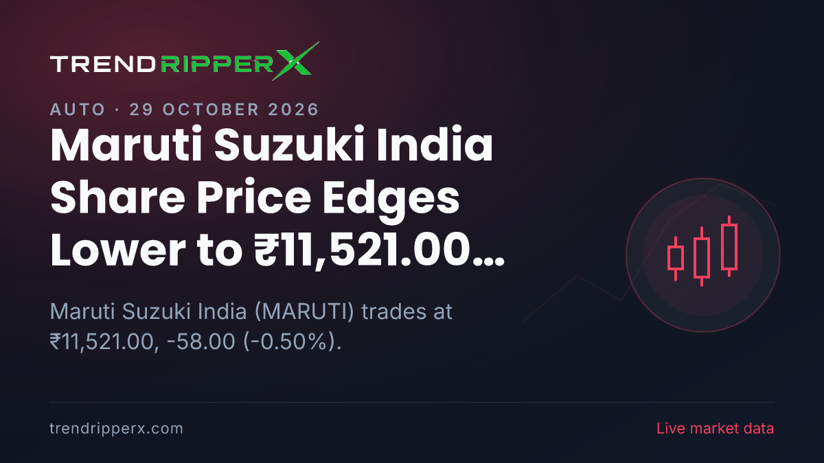 Maruti Suzuki India Share Price Edges Lower to ₹11,521.00 Today — Volumes, 52-Week Range and What to Watch Next