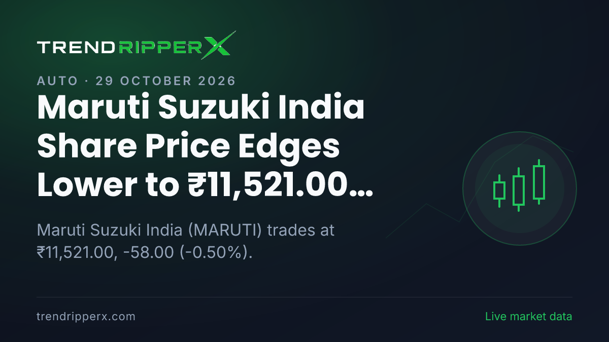 Maruti Suzuki India Share Price Edges Lower to ₹11,521.00 Today — Volumes, 52-Week Range and What to Watch Next