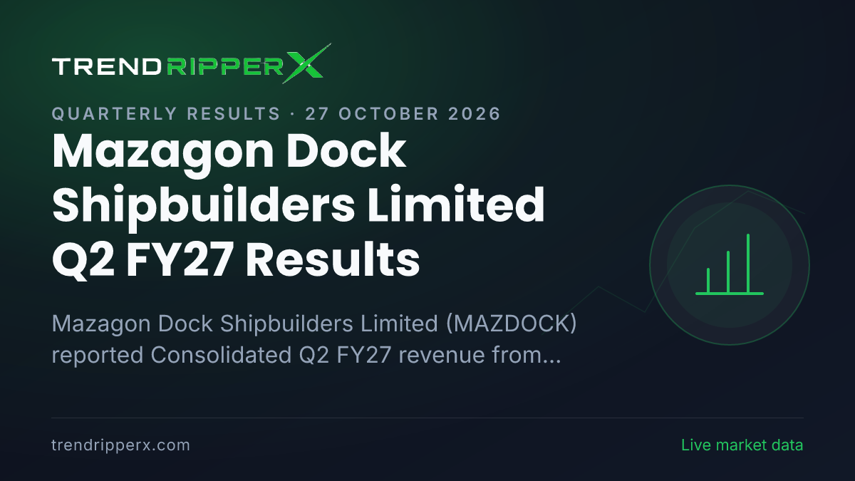 Mazagon Dock Shipbuilders Limited Q2 FY27 Results: Net Profit ₹346 cr, Revenue from operations ₹2,446 cr