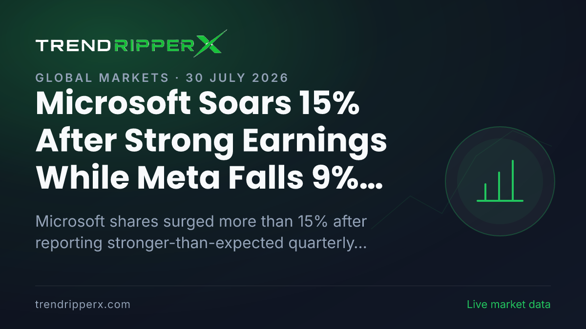 Microsoft Soars 15% After Strong Earnings While Meta Falls 9% as AI Spending Concerns Weigh on Investors