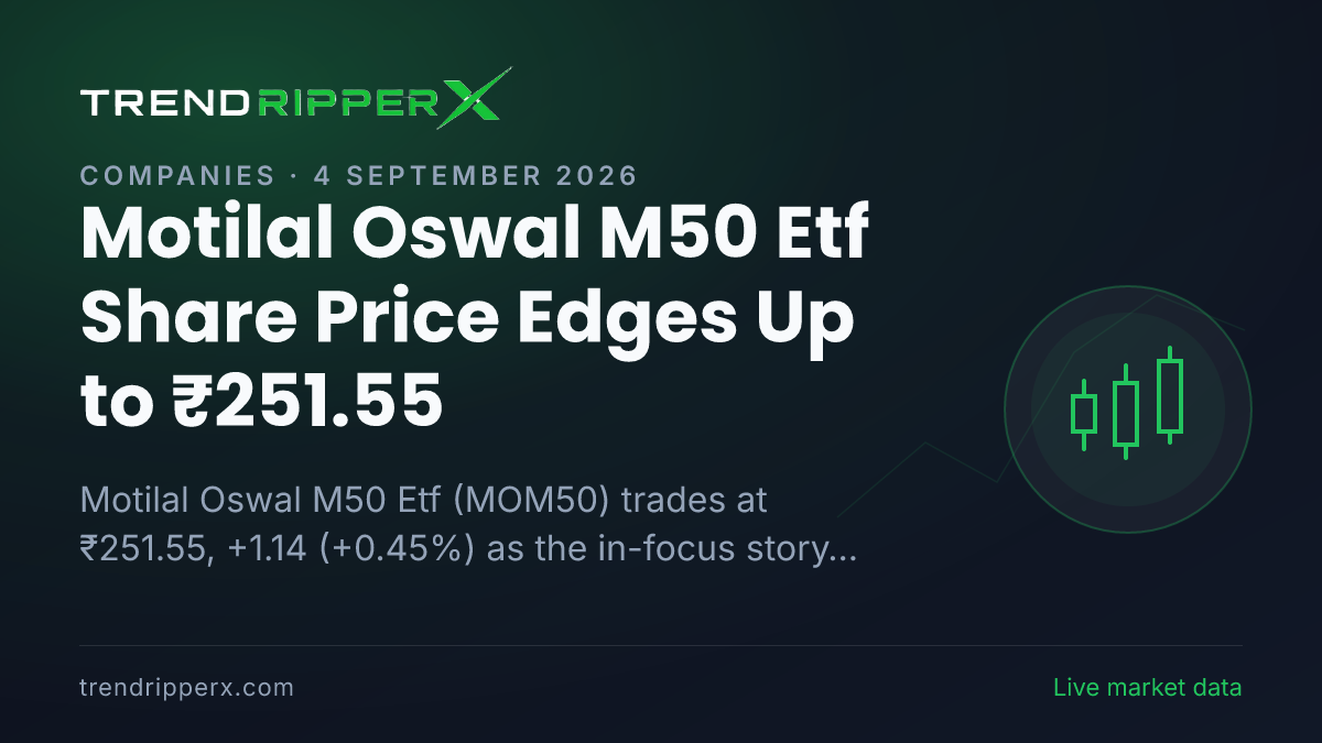 Motilal Oswal M50 Etf Share Price Edges Up to ₹251.55: What Is Driving MOM50 Today, and the Levels That Matter