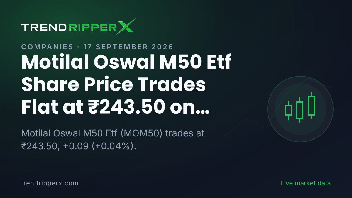 Motilal Oswal M50 Etf Share Price Trades Flat at ₹243.50 on Brokerage Call News — What It Means for Investors