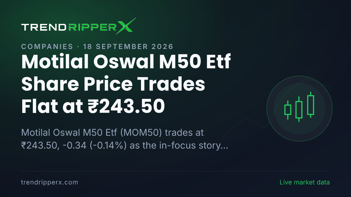 Motilal Oswal M50 Etf Share Price Trades Flat at ₹243.50: What Is Driving MOM50 Today, and the Levels That Matter