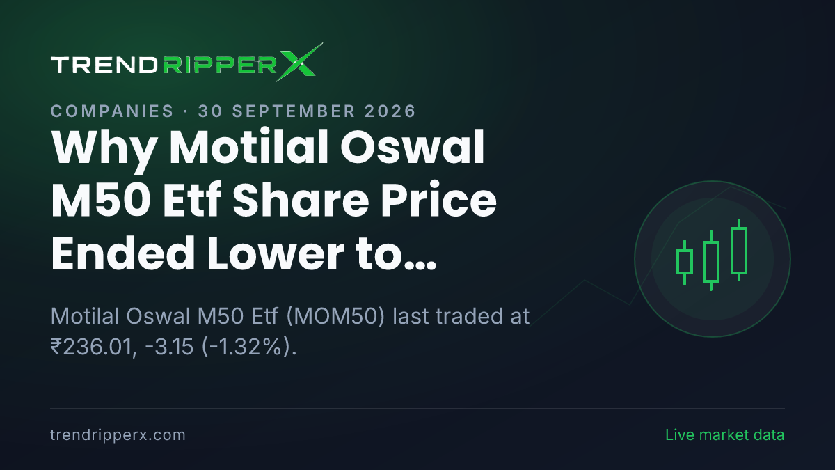 Why Motilal Oswal M50 Etf Share Price Ended Lower to ₹236.01 After Today's Close: the Brokerage Call Trigger, Explained
