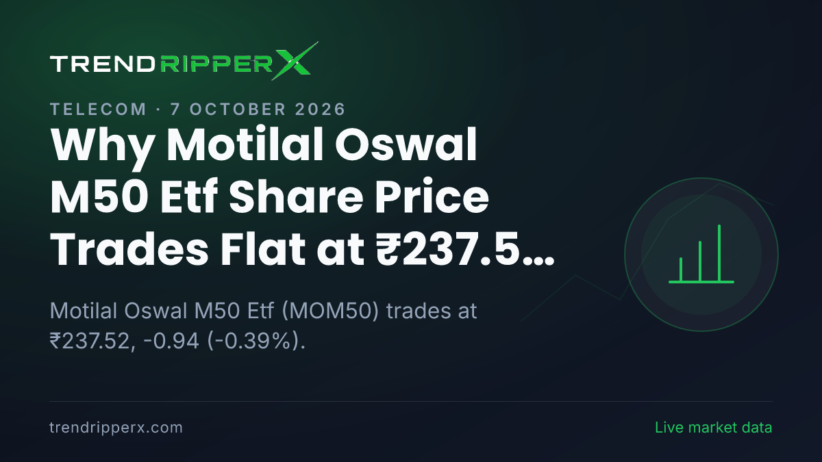 Why Motilal Oswal M50 Etf Share Price Trades Flat at ₹237.52 Today: the Q Results Trigger, Explained