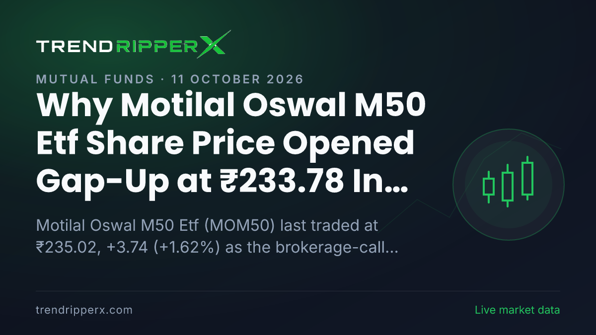 Why Motilal Oswal M50 Etf Share Price Opened Gap-Up at ₹233.78 In Friday's Session: the Brokerage Call Trigger, Explained