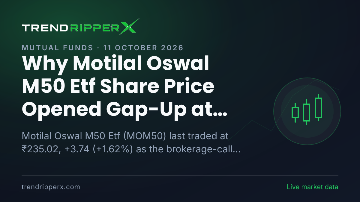 Why Motilal Oswal M50 Etf Share Price Opened Gap-Up at ₹233.78 In Friday's Session: the Brokerage Call Trigger, Explained