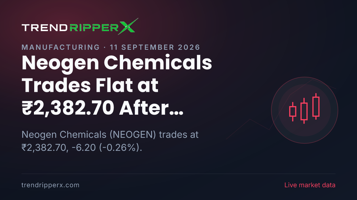 Neogen Chemicals Trades Flat at ₹2,382.70 After Fundraise Update — Levels, Volumes and the Follow-Up to Track