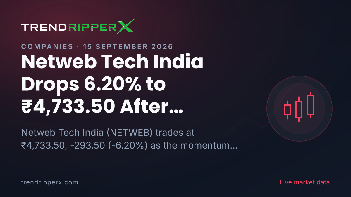 Netweb Tech India Drops 6.20% to ₹4,733.50 After Momentum Update — Levels, Volumes and the Follow-Up to Track