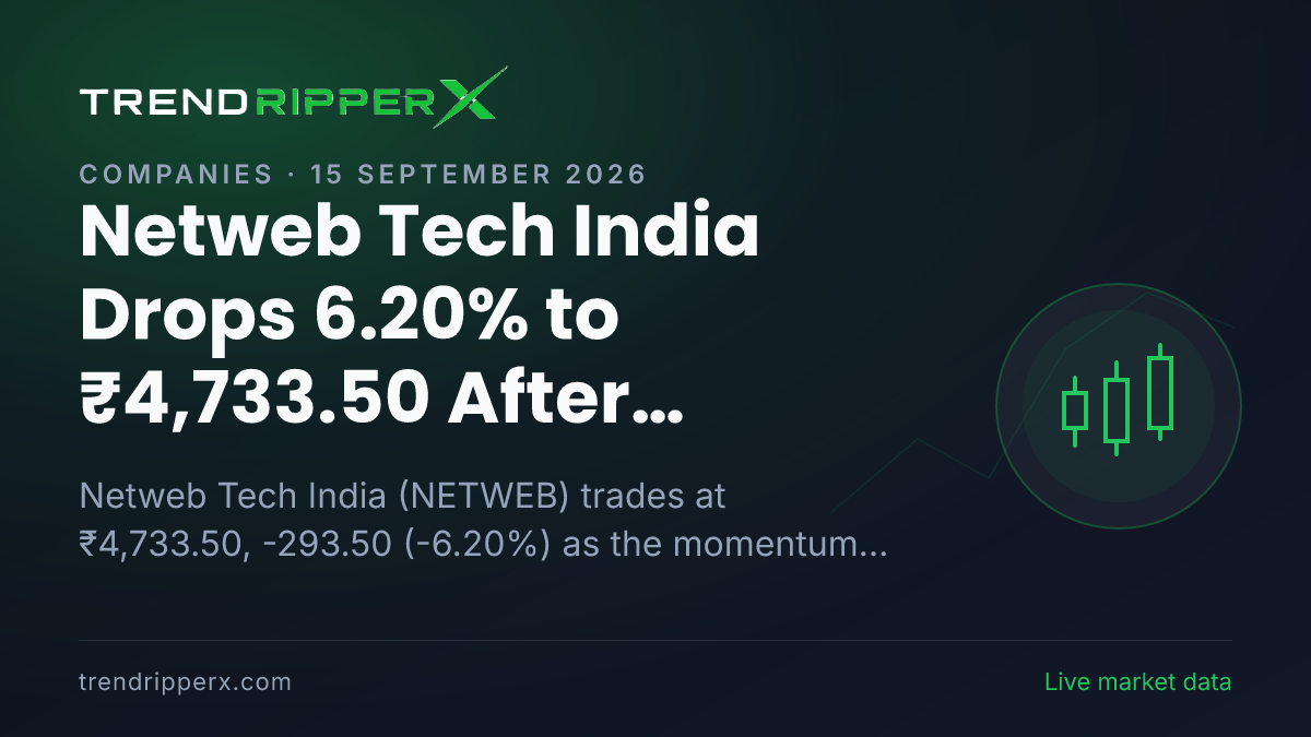 Netweb Tech India Drops 6.20% to ₹4,733.50 After Momentum Update — Levels, Volumes and the Follow-Up to Track