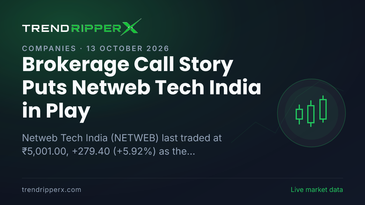Brokerage Call Story Puts Netweb Tech India in Play: Share Price Jumped 5.92% to ₹5,001.00, and Here Is the Arithmetic