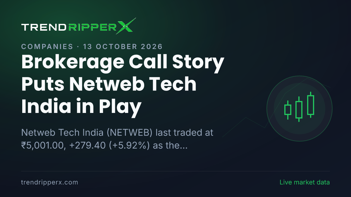 Brokerage Call Story Puts Netweb Tech India in Play: Share Price Jumped 5.92% to ₹5,001.00, and Here Is the Arithmetic