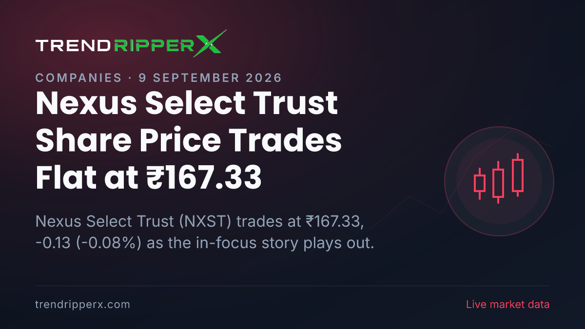 Nexus Select Trust Share Price Trades Flat at ₹167.33: What Is Driving NXST Today, and the Levels That Matter