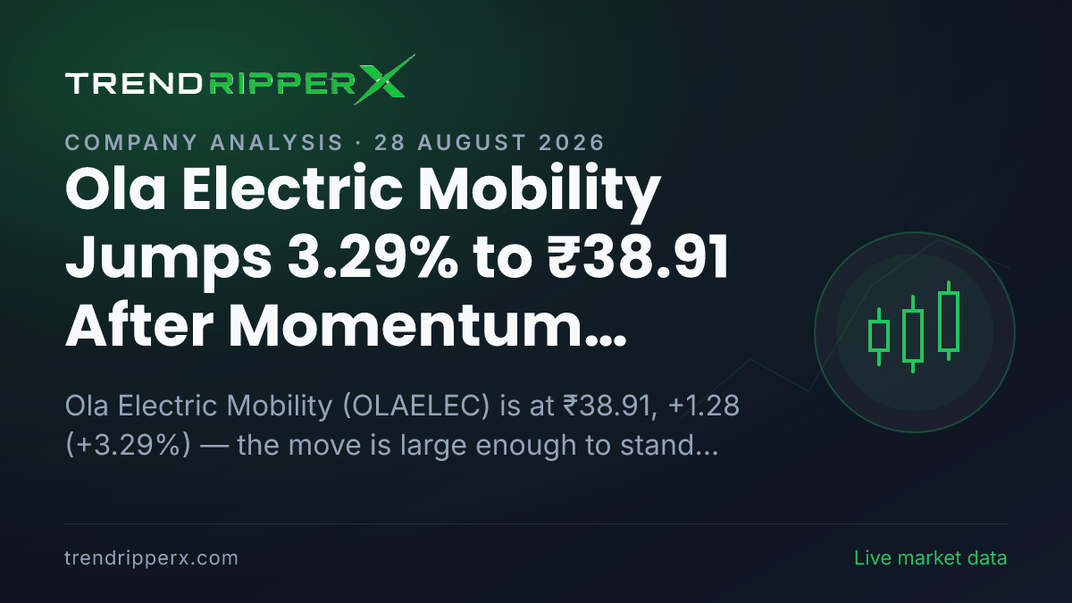 Ola Electric Mobility Jumps 3.29% to ₹38.91 After Momentum Story: What Investors Should Track