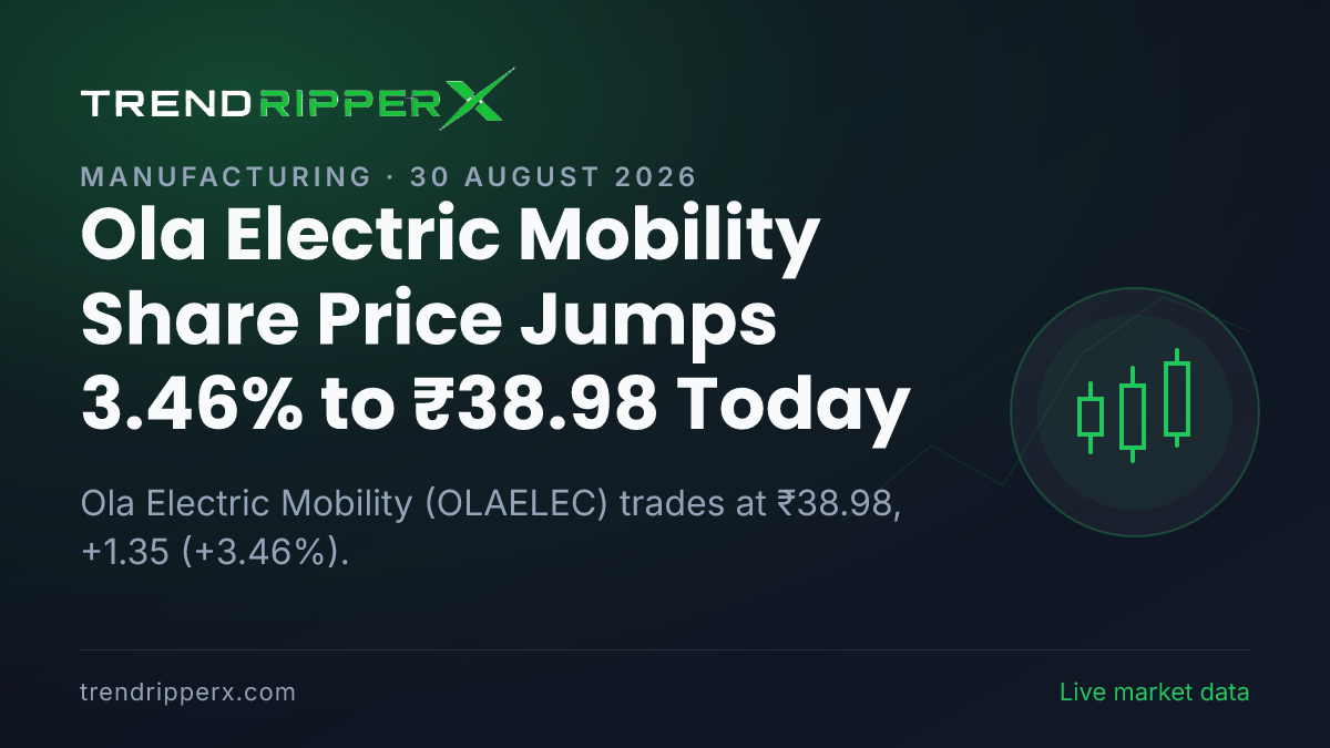 Ola Electric Mobility Share Price Jumps 3.46% to ₹38.98 Today — Volumes, 52-Week Range and What to Watch Next