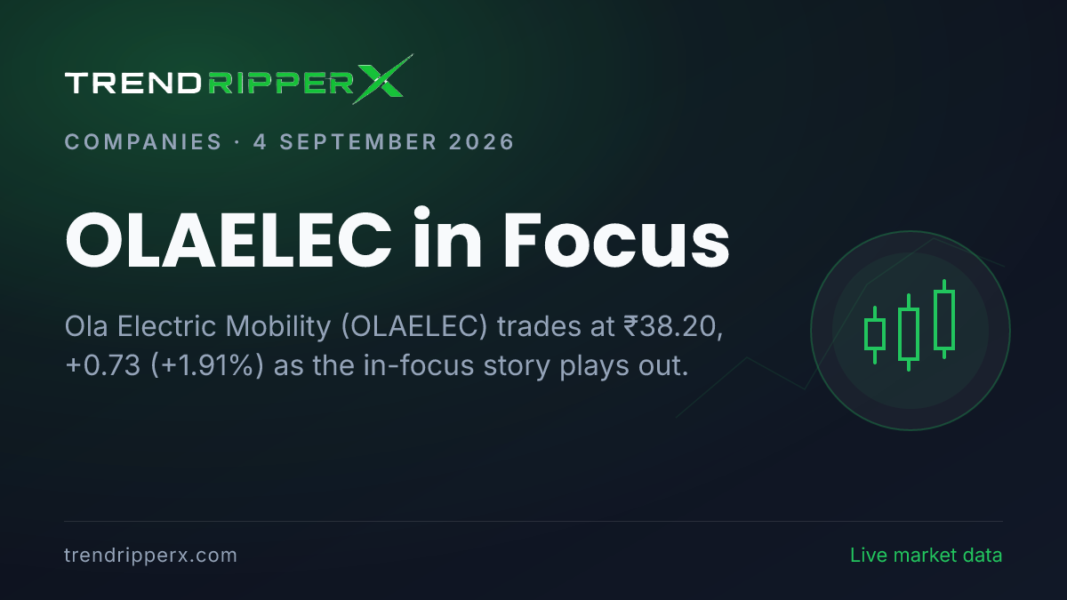 OLAELEC in Focus: Ola Electric Mobility Share Price Opens Gap-Down at ₹37.65 on Rising Newsflow