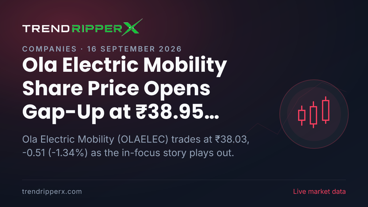 Ola Electric Mobility Share Price Opens Gap-Up at ₹38.95 Today — Volumes, 52-Week Range and What to Watch Next