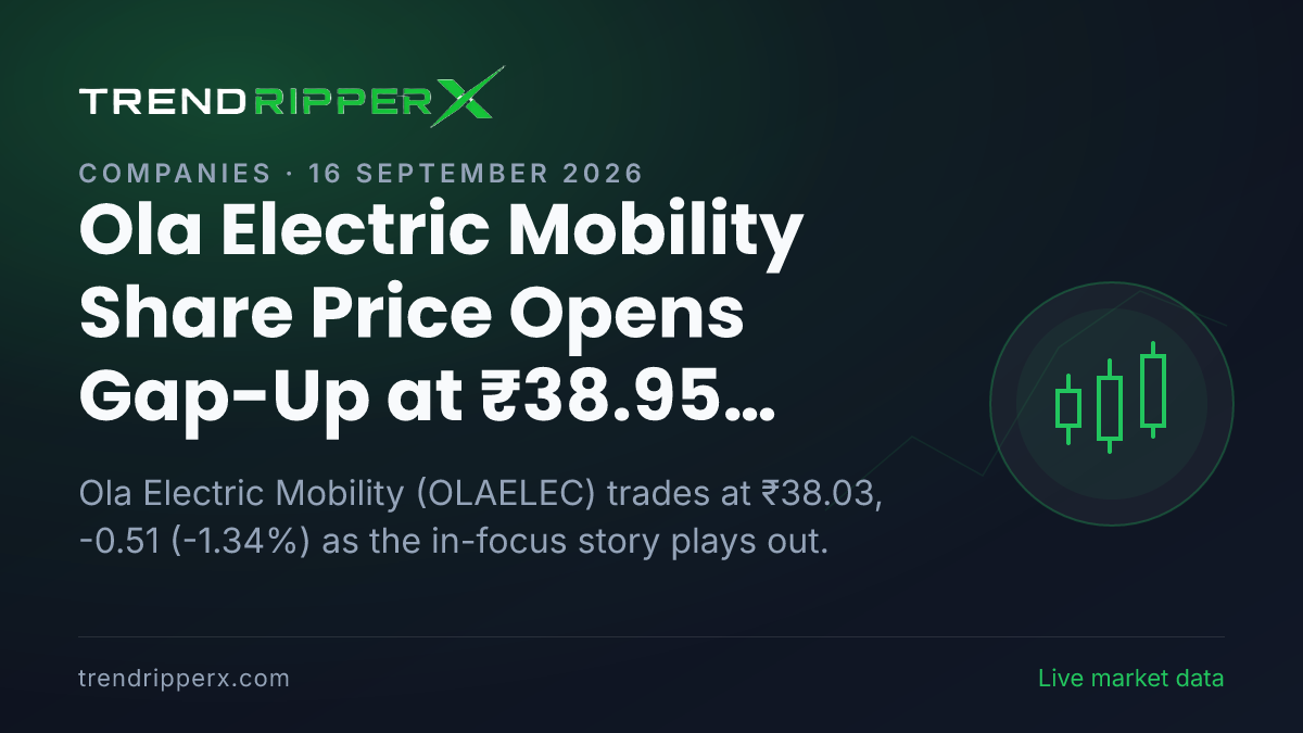 Ola Electric Mobility Share Price Opens Gap-Up at ₹38.95 Today — Volumes, 52-Week Range and What to Watch Next