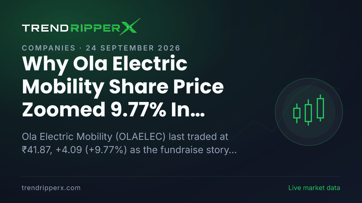 Why Ola Electric Mobility Share Price Zoomed 9.77% In Wednesday's Session: the Fundraise Trigger, Explained
