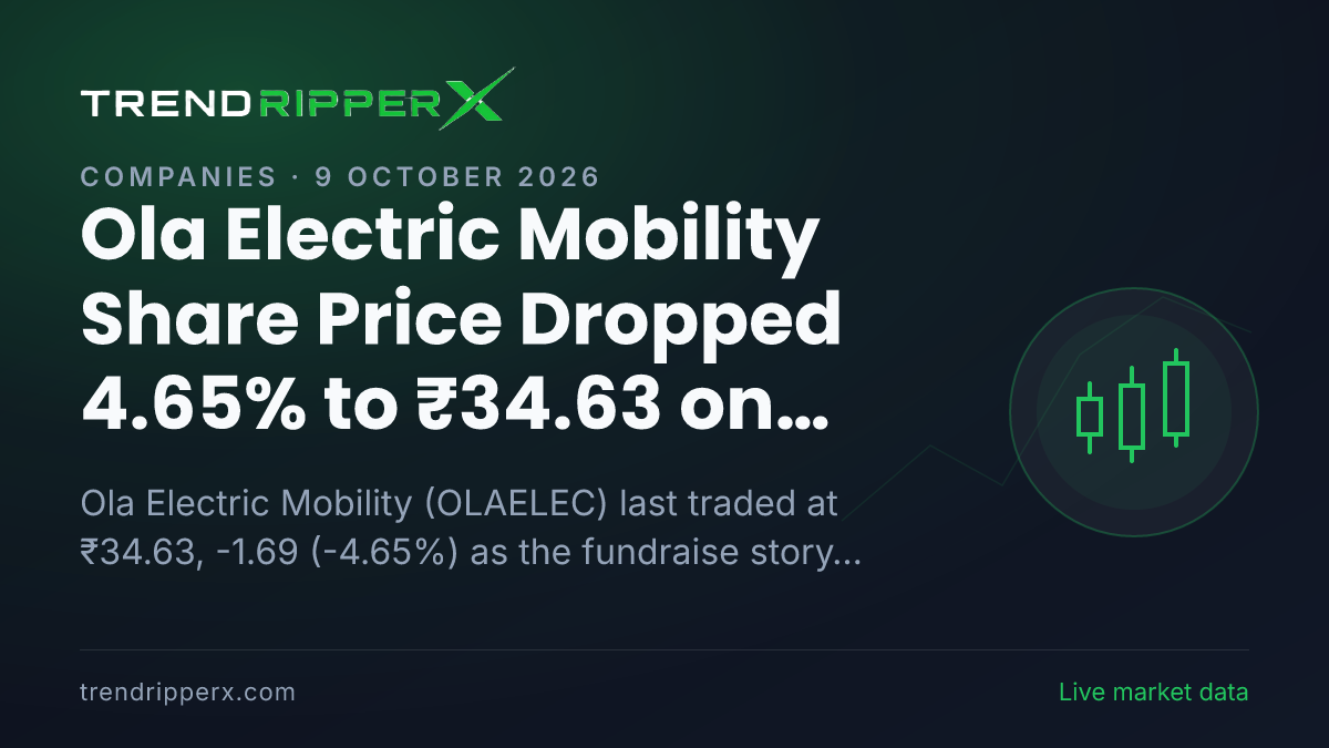 Ola Electric Mobility Share Price Dropped 4.65% to ₹34.63 on Fundraise News — What It Means for Investors