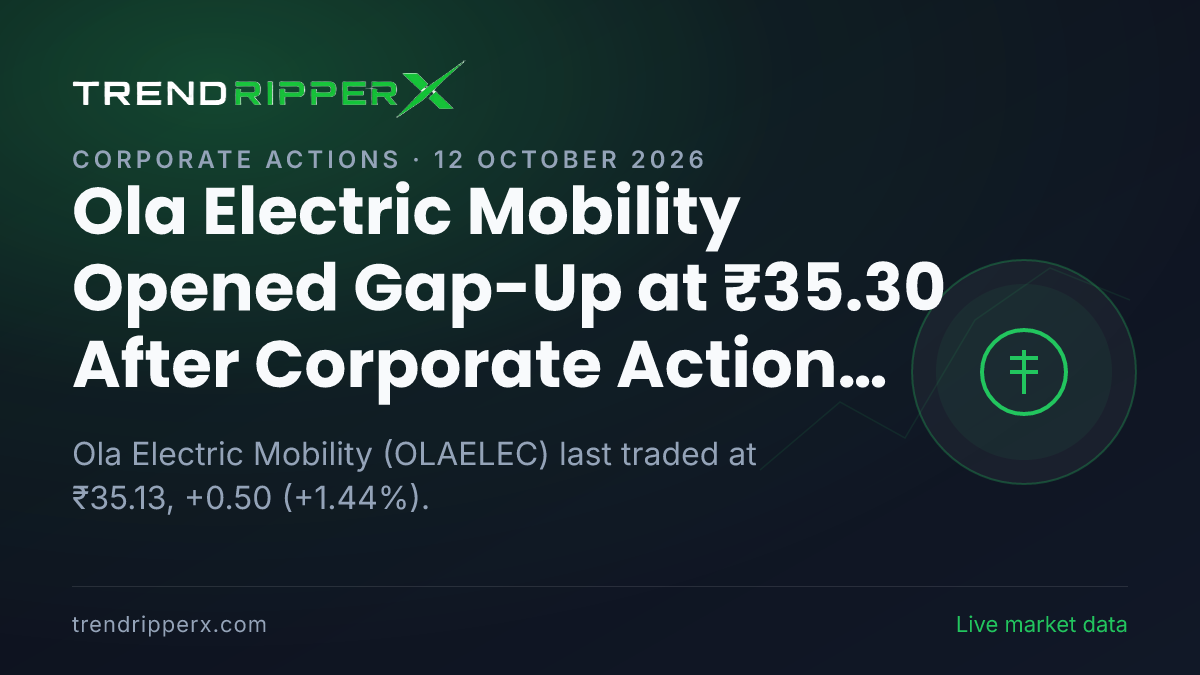 Ola Electric Mobility Opened Gap-Up at ₹35.30 After Corporate Action Update — Levels, Volumes and the Follow-Up to Track