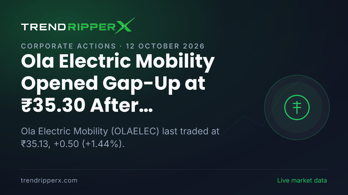 Ola Electric Mobility Opened Gap-Up at ₹35.30 After Corporate Action Update — Levels, Volumes and the Follow-Up to Track