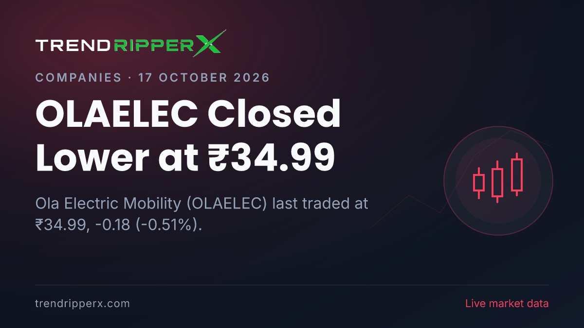 OLAELEC Closed Lower at ₹34.99: Inside the Fundraise Story Moving Ola Electric Mobility Shares
