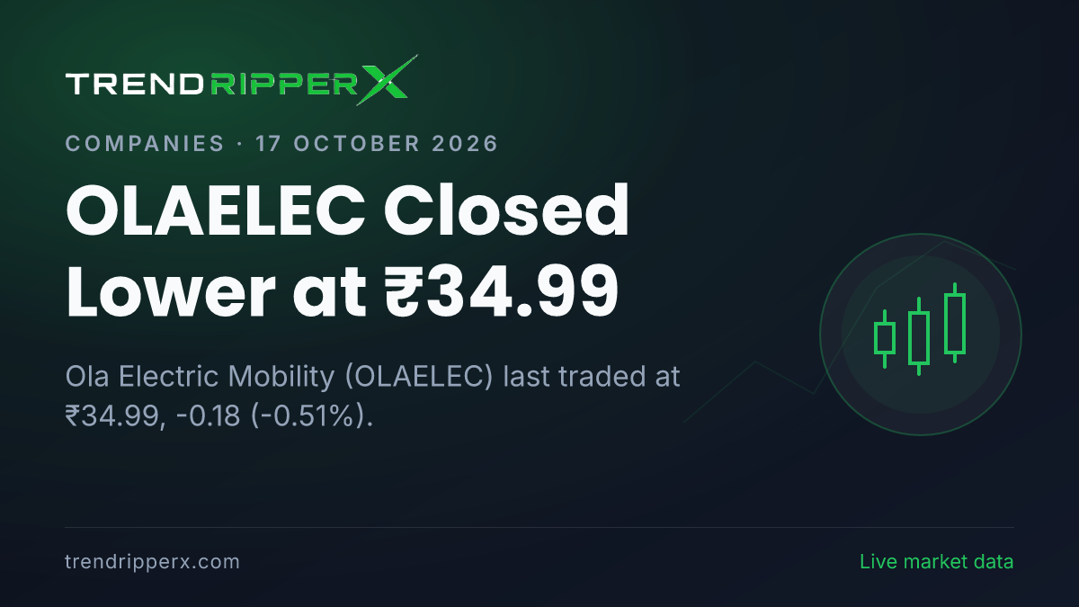 OLAELEC Closed Lower at ₹34.99: Inside the Fundraise Story Moving Ola Electric Mobility Shares