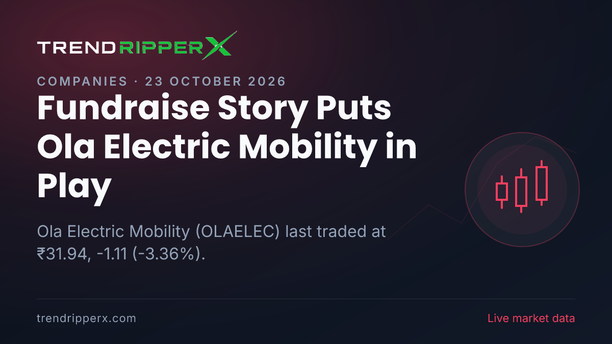 Fundraise Story Puts Ola Electric Mobility in Play: Share Price Dropped 3.36% to ₹31.94, and Here Is the Arithmetic