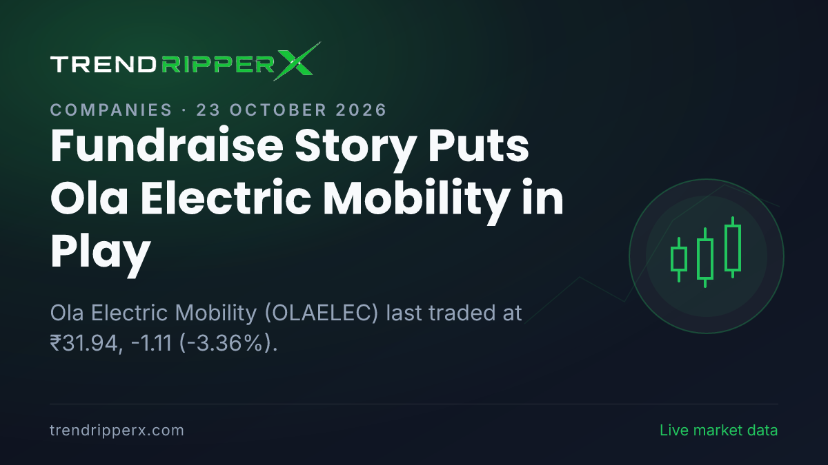 Fundraise Story Puts Ola Electric Mobility in Play: Share Price Dropped 3.36% to ₹31.94, and Here Is the Arithmetic