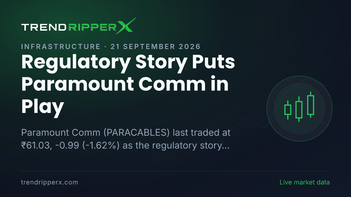 Regulatory Story Puts Paramount Comm in Play: Share Price Opened Gap-Up at ₹61.90, and Here Is the Arithmetic