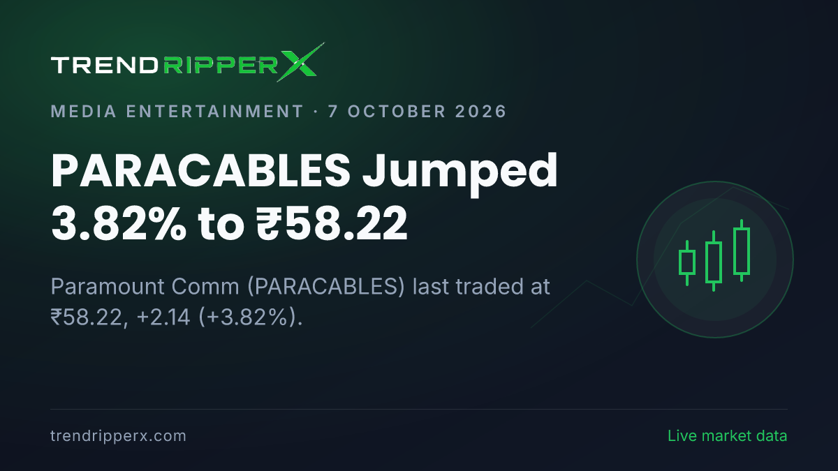 PARACABLES Jumped 3.82% to ₹58.22: Inside the M&A Story Moving Paramount Comm Shares