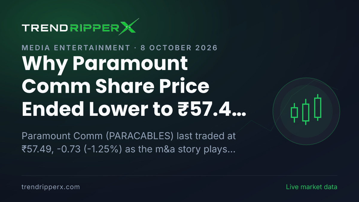 Why Paramount Comm Share Price Ended Lower to ₹57.49 In Wednesday's Session: the M&A Trigger, Explained