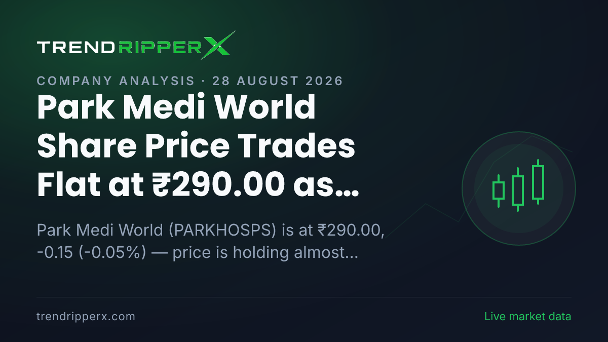 Park Medi World Share Price Trades Flat at ₹290.00 as Newsflow Builds Around the Stock