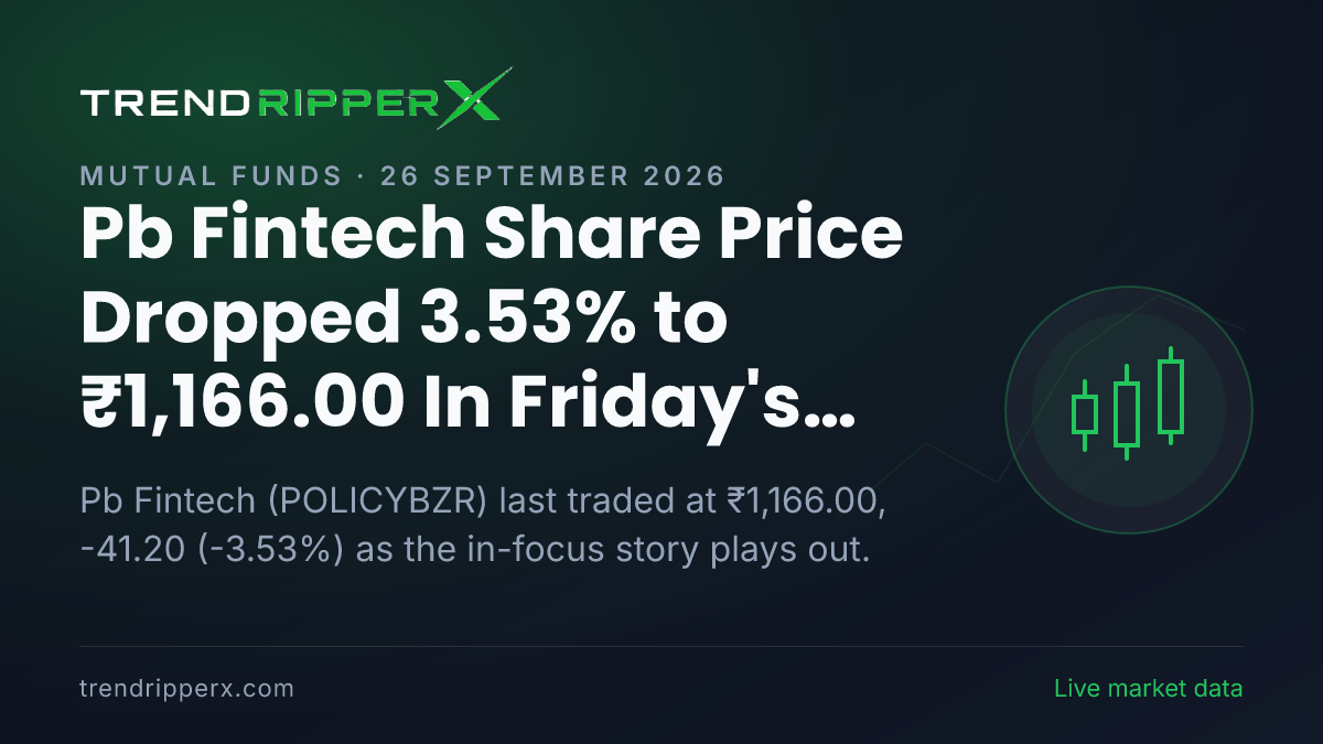 Pb Fintech Share Price Dropped 3.53% to ₹1,166.00 In Friday's Session — Volumes, 52-Week Range and What to Watch Next