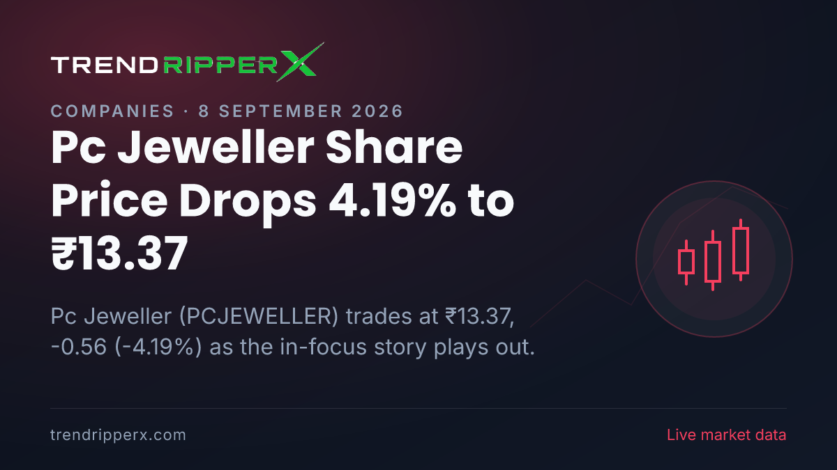 Pc Jeweller Share Price Drops 4.19% to ₹13.37: What Is Driving PCJEWELLER Today, and the Levels That Matter