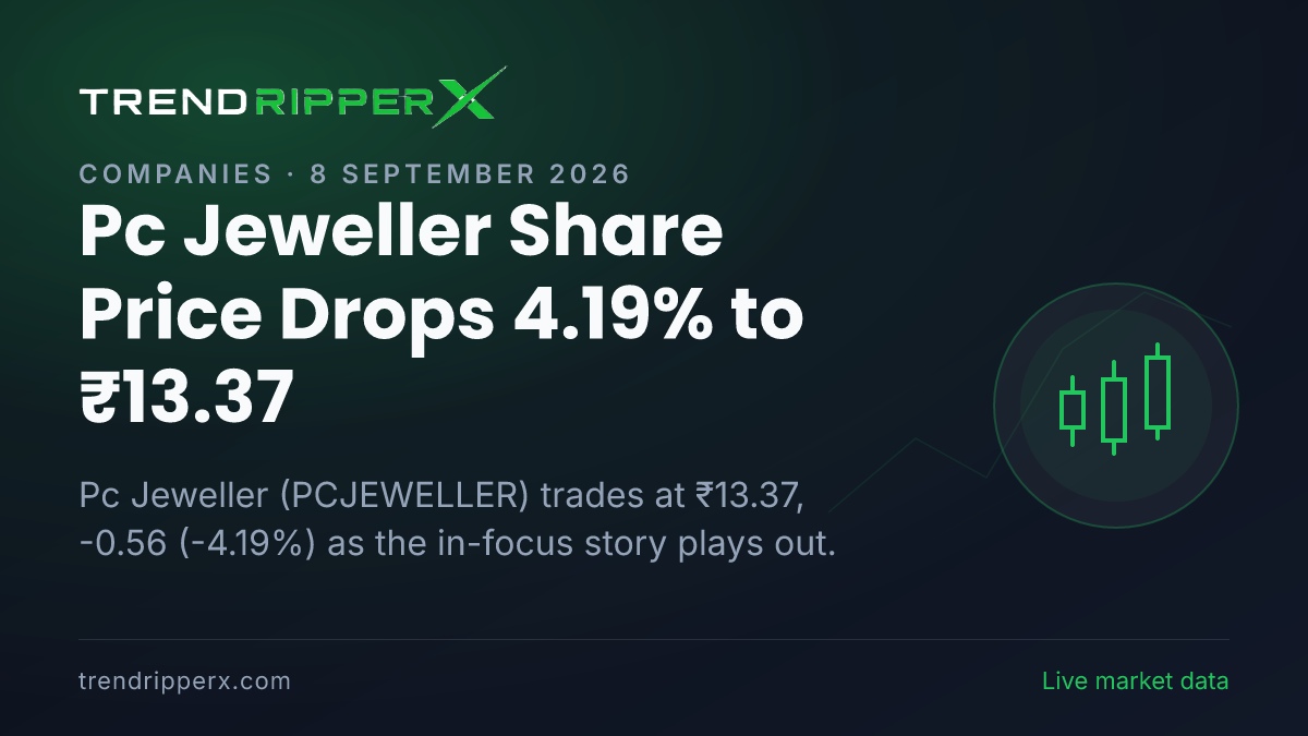 Pc Jeweller Share Price Drops 4.19% to ₹13.37: What Is Driving PCJEWELLER Today, and the Levels That Matter