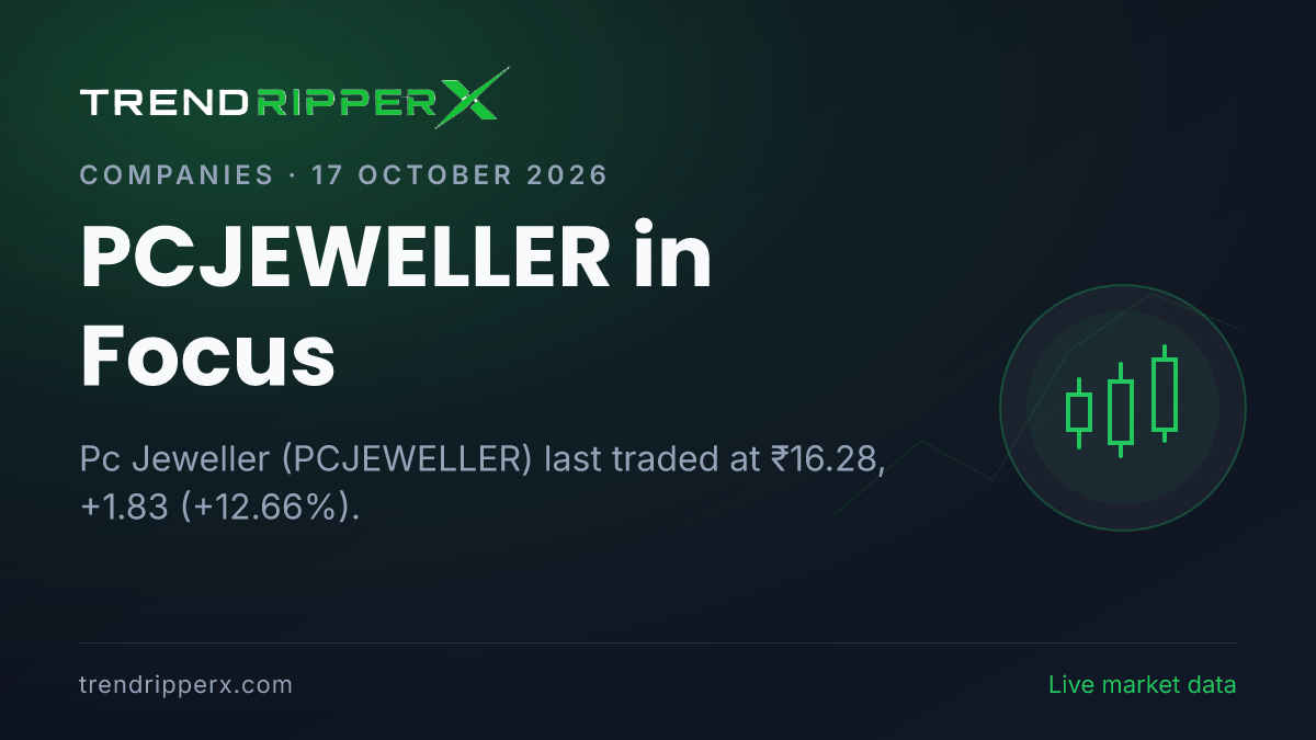 PCJEWELLER in Focus: Pc Jeweller Share Price Zoomed 12.66% in the News Today