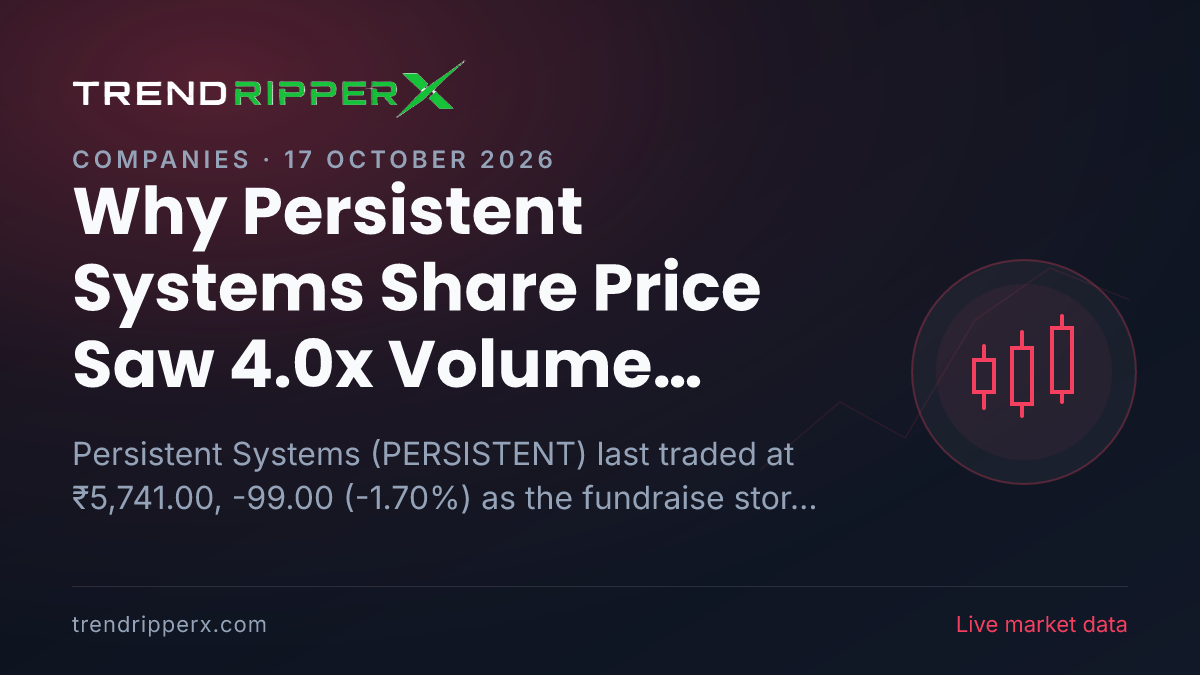 Why Persistent Systems Share Price Saw 4.0x Volume Spike In Friday's Session: the Fundraise Trigger, Explained