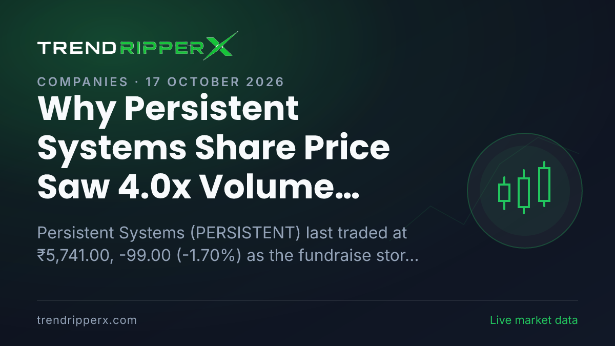 Why Persistent Systems Share Price Saw 4.0x Volume Spike In Friday's Session: the Fundraise Trigger, Explained