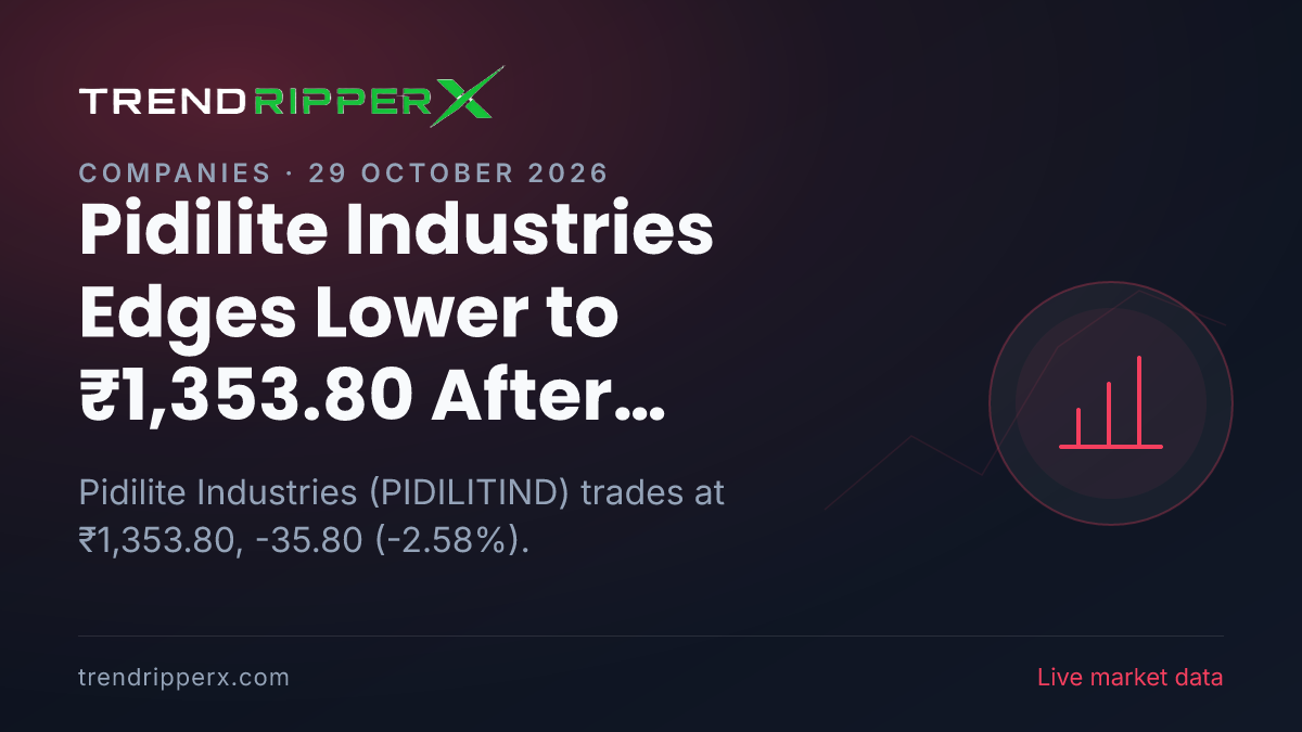 Pidilite Industries Edges Lower to ₹1,353.80 After Quarterly Results Update — Levels, Volumes and the Follow-Up to Track